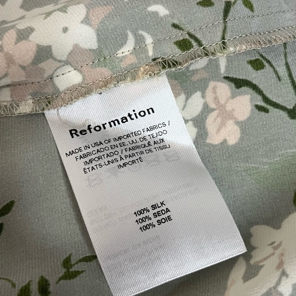 Reformation Frankie Silk Maxi Slip Dress Tea Garden Floral Slit Women’s Size 4 - Picture 9 of 12